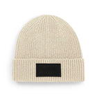 Beechfield B442R Fashion Patch Beanie – Oatmeal / Black