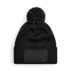 Beechfield B443 Snowstar® Patch Beanie – Black / Graphite Grey