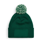 Beechfield B443 Snowstar® Patch Beanie – Bottle Green / Off White