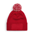 Beechfield B443 Snowstar® Patch Beanie – Classic Red / Off White
