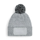 Beechfield B443 Snowstar® Patch Beanie – Heather Grey / Black