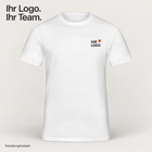 Gestaltungsbeispiel: Basic T-Shirt mit Ihrem Logo auf der linken Brust