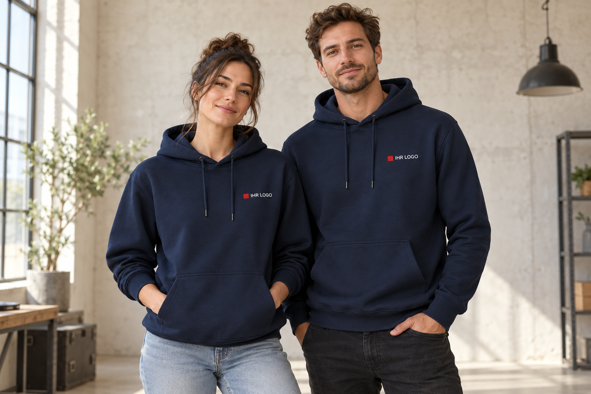Gestaltungsbeispiel: hoodies mit individuellem Logo