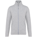 Kariban K911 Fleecejacke – Ash Heather – Vorderansicht ohne Stickerei